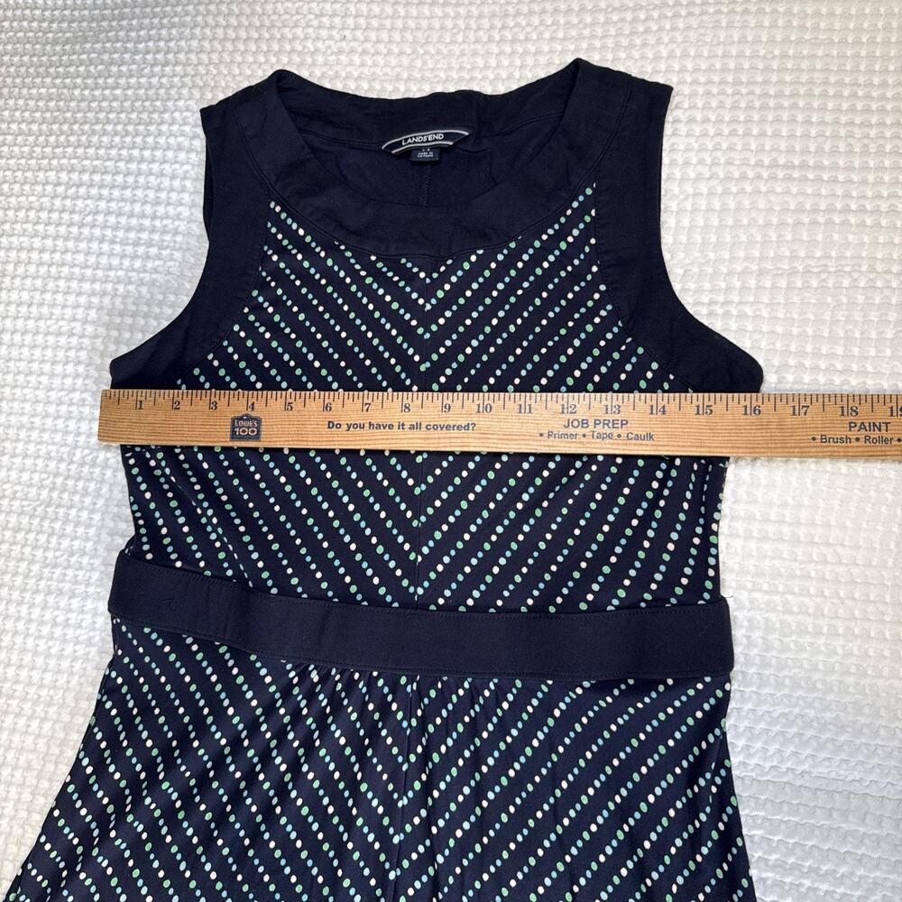 Lands End Maxi Dress Womens S/P Navy Colorful Polka Dot Sleeveless Comfort EUC - Picture 5 of 13